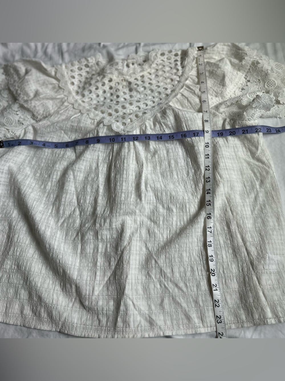 NWT Current Air White Floral Lace Blouse | Rayon Tencel Blend | - Picture 10 of 10